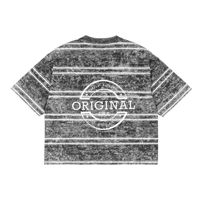 Snow Washed Striped Boxy T-Shirt
