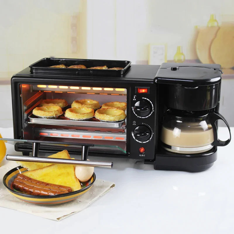 3-in-1 Breakfast Machine: Coffee Maker & Toaster