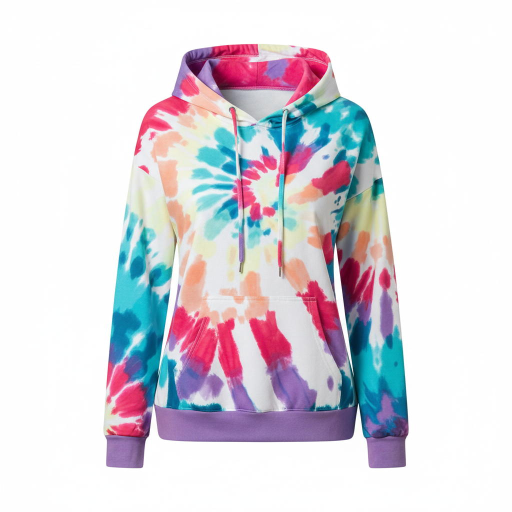 Women's Loose Tie-dyed Printed Hoodie