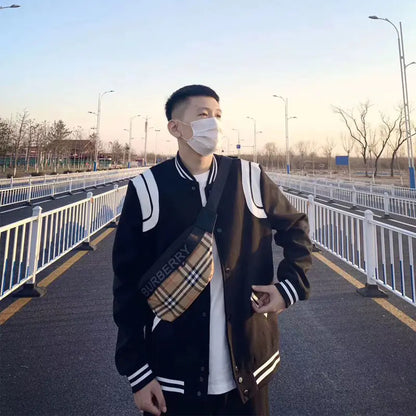 Plain Trendy  Baseball Jacket