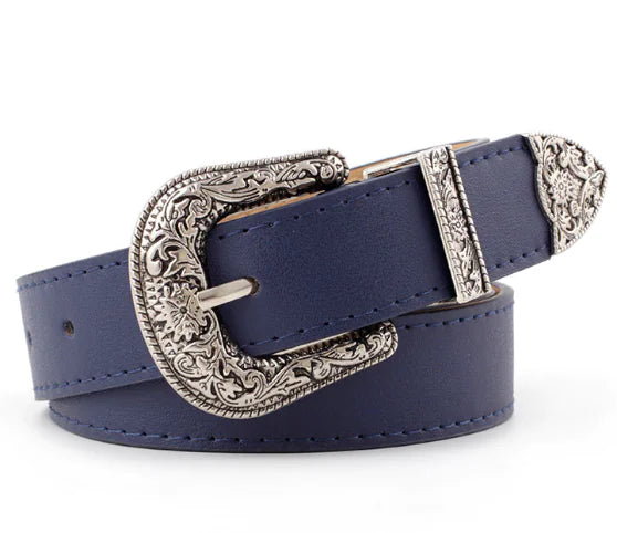 Vintage Pin Buckle Leather Belt for Women (Genuine Leather)