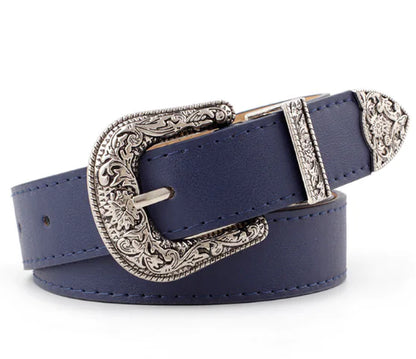 Vintage Pin Buckle Leather Belt for Women (Genuine Leather)