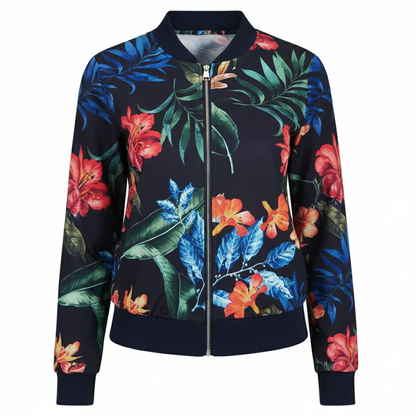 Chic Short Baseball Jacket with Print