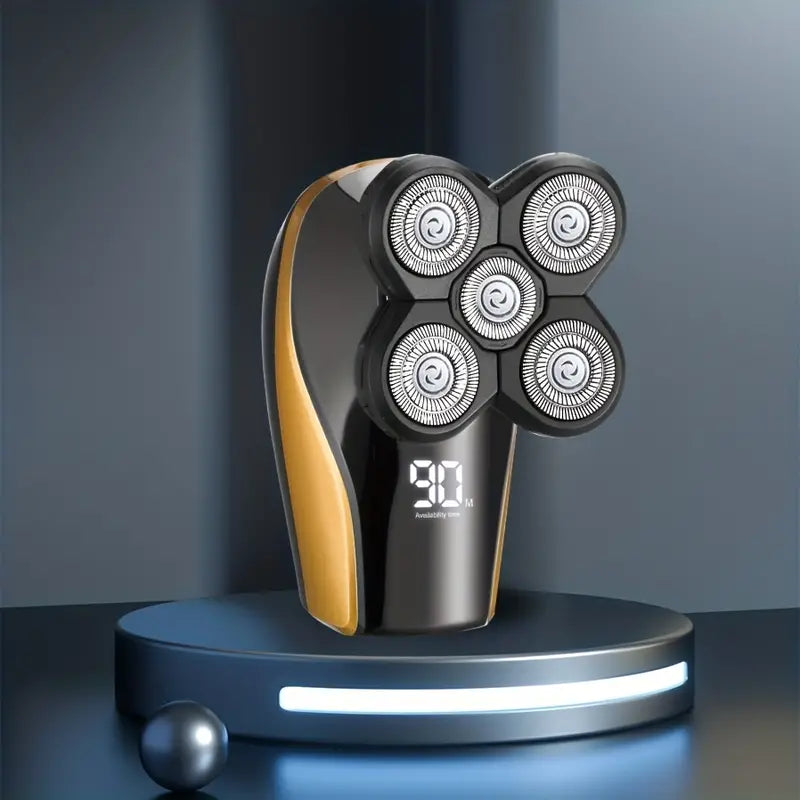 Electric Head Hair Shaver with LED Display and 5 Heads