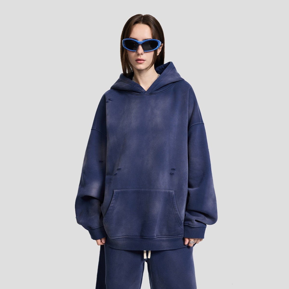 Loose Wash Worn-out Fleece Sweater