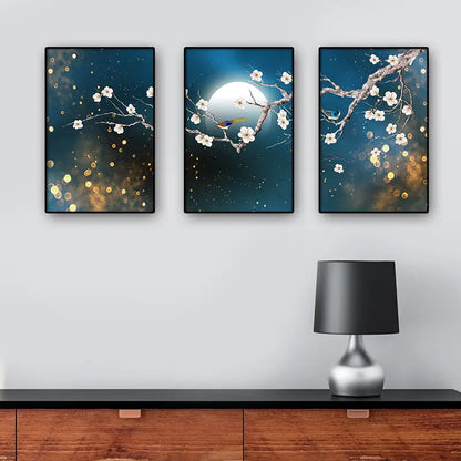 3-Piece Plum Blossom Canvas Art Set for Home Decor