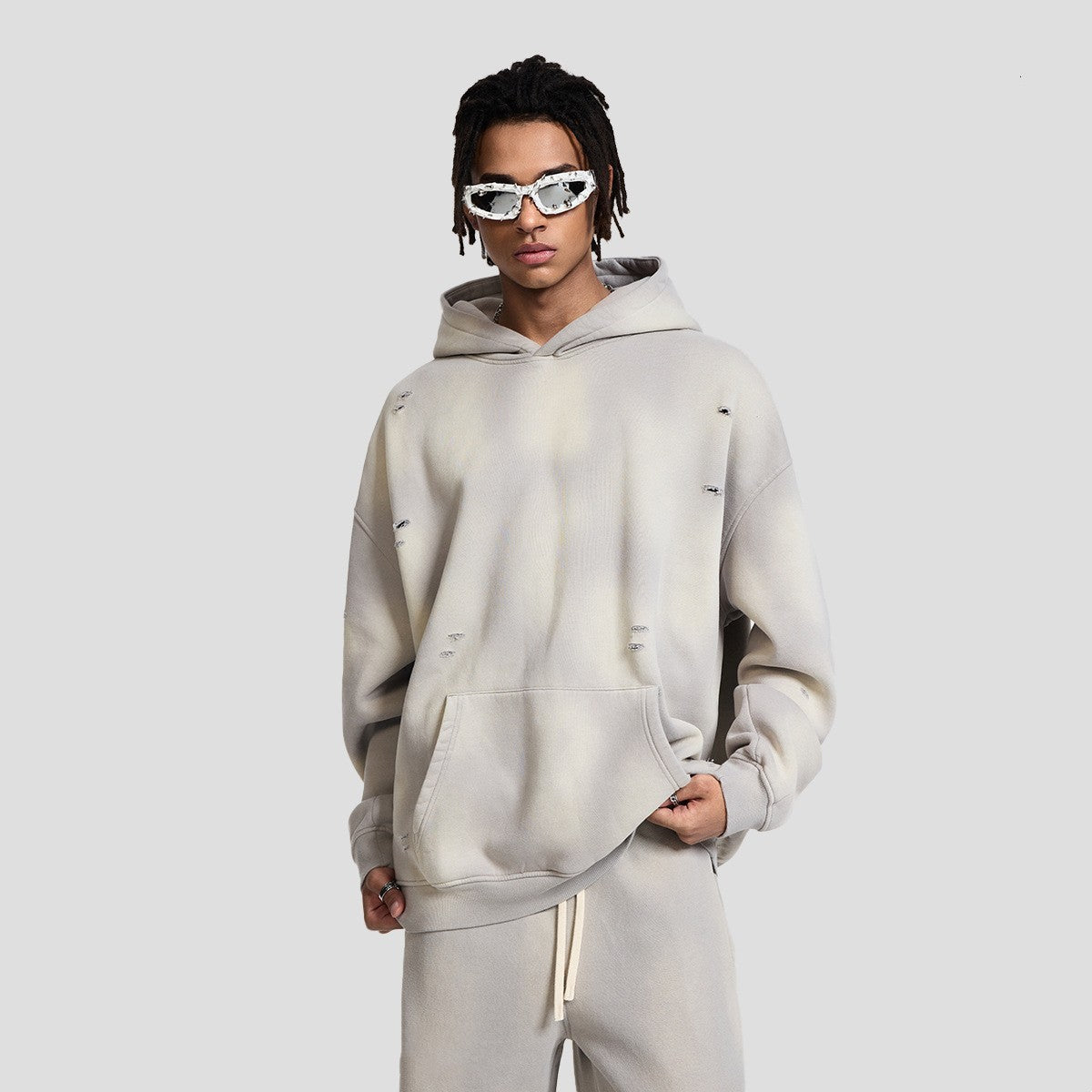 Loose Wash Worn-out Fleece Sweater