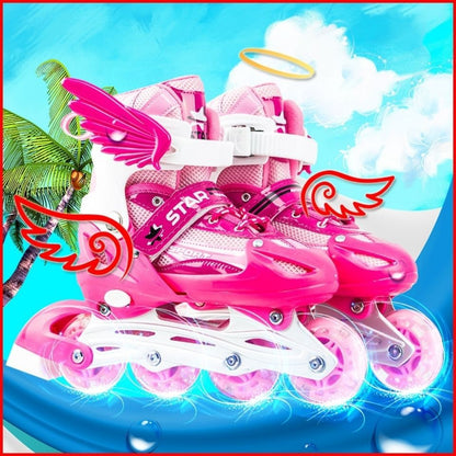 Children's Unisex Adjustable Inline Skates with Flashing Wheels
