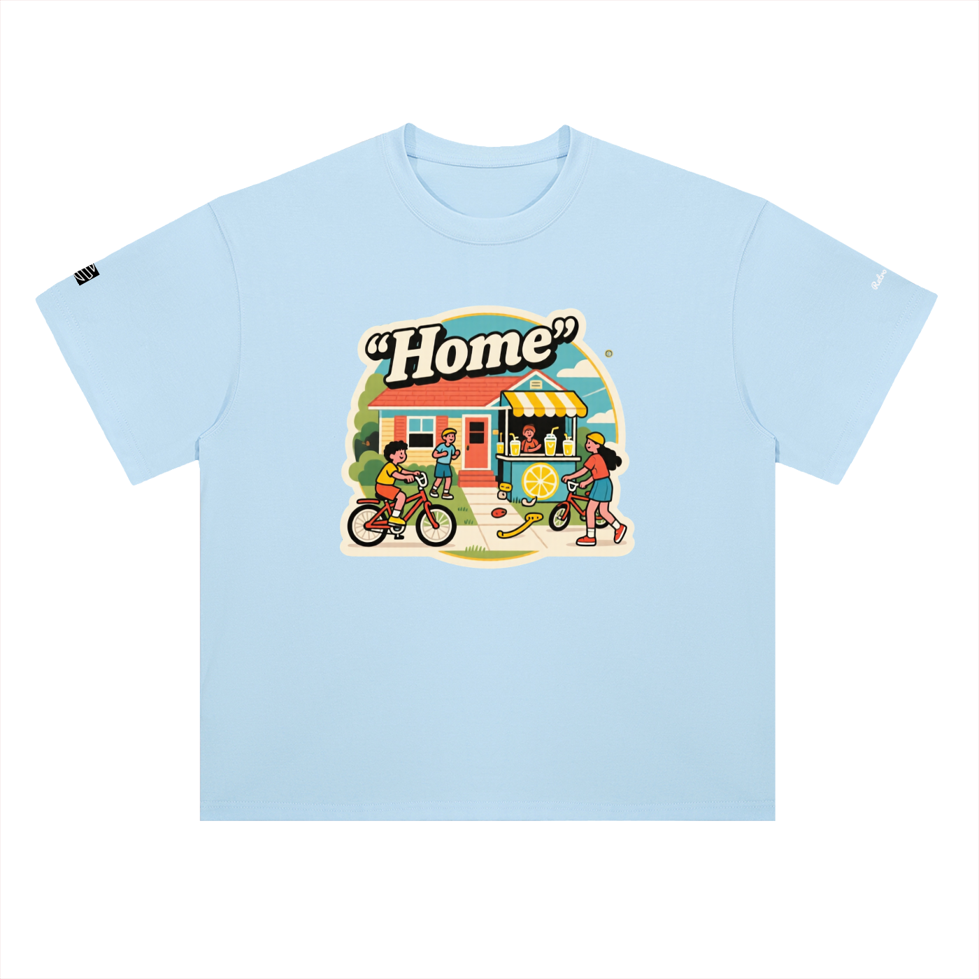 Retro "Home" Heavyweight Drop Shoulder Cotton T-Shirt