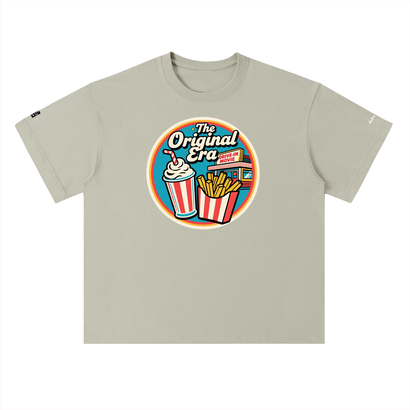 Retro Drive In Snack Bar Heavyweight Drop Shoulder Cotton T-Shirt