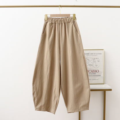 Women's Summer Thin Solid Color Linen Dungarees