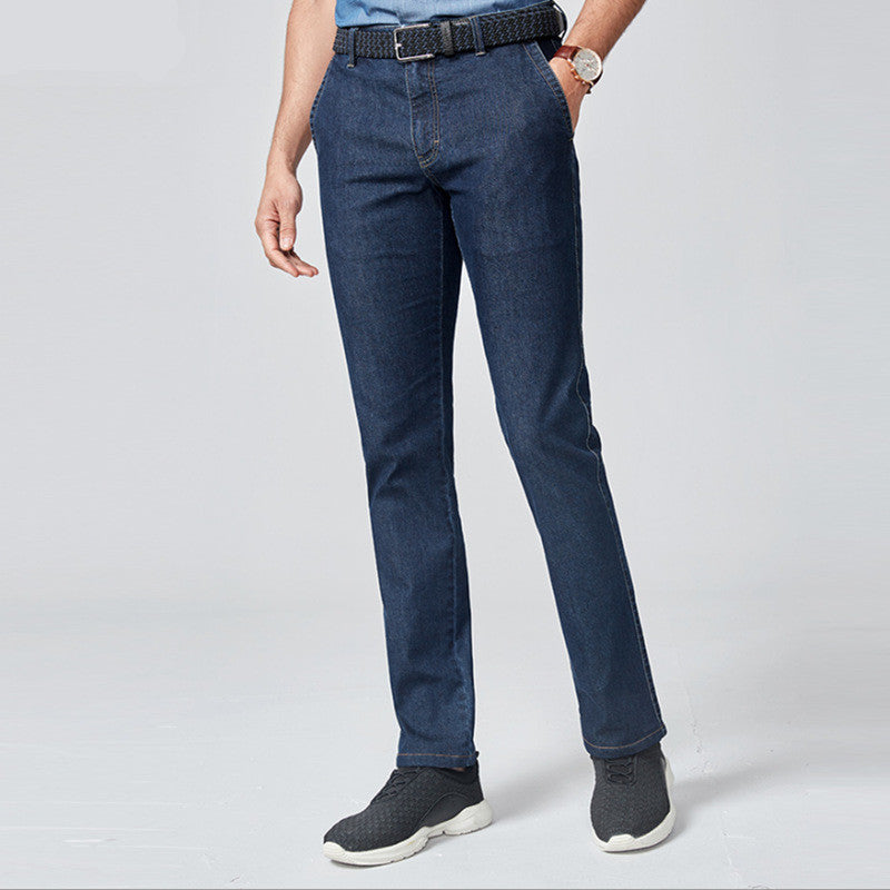 Men's Business Casual Fleece-Lined Slim Jeans