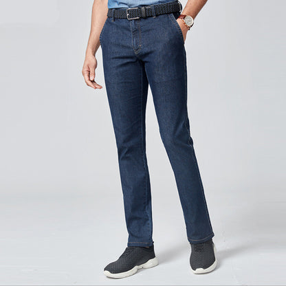 Men's Business Casual Fleece-Lined Slim Jeans