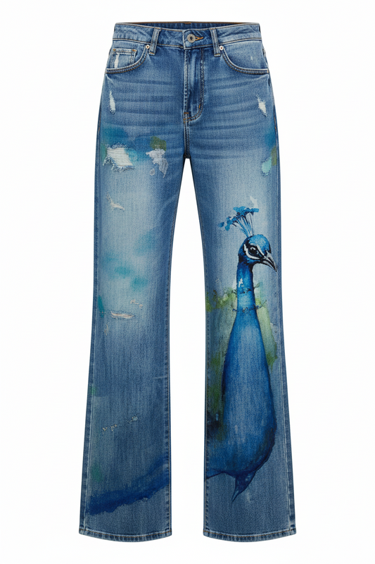 Daily High Rise Pattern Pocket Wide Leg Pants
