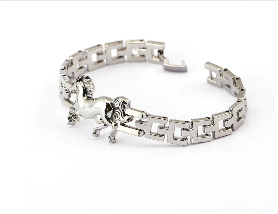 Retro Punk Running Horse Bracelet