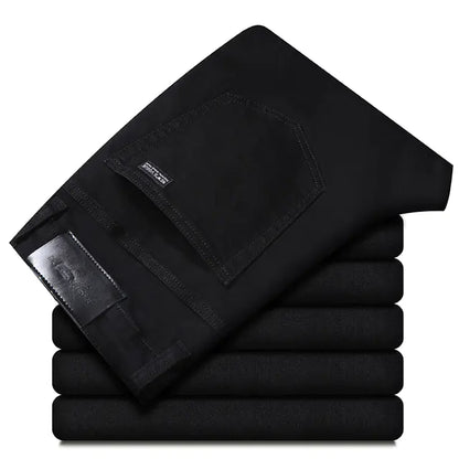 Men's Slim Fit Black Stretch Denim Trousers