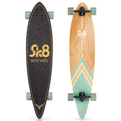 SereneLife 8 Ply Canadian & Bamboo Maple Deck Skateboard Cruiser - SereneLife SL7SBGR (Green)