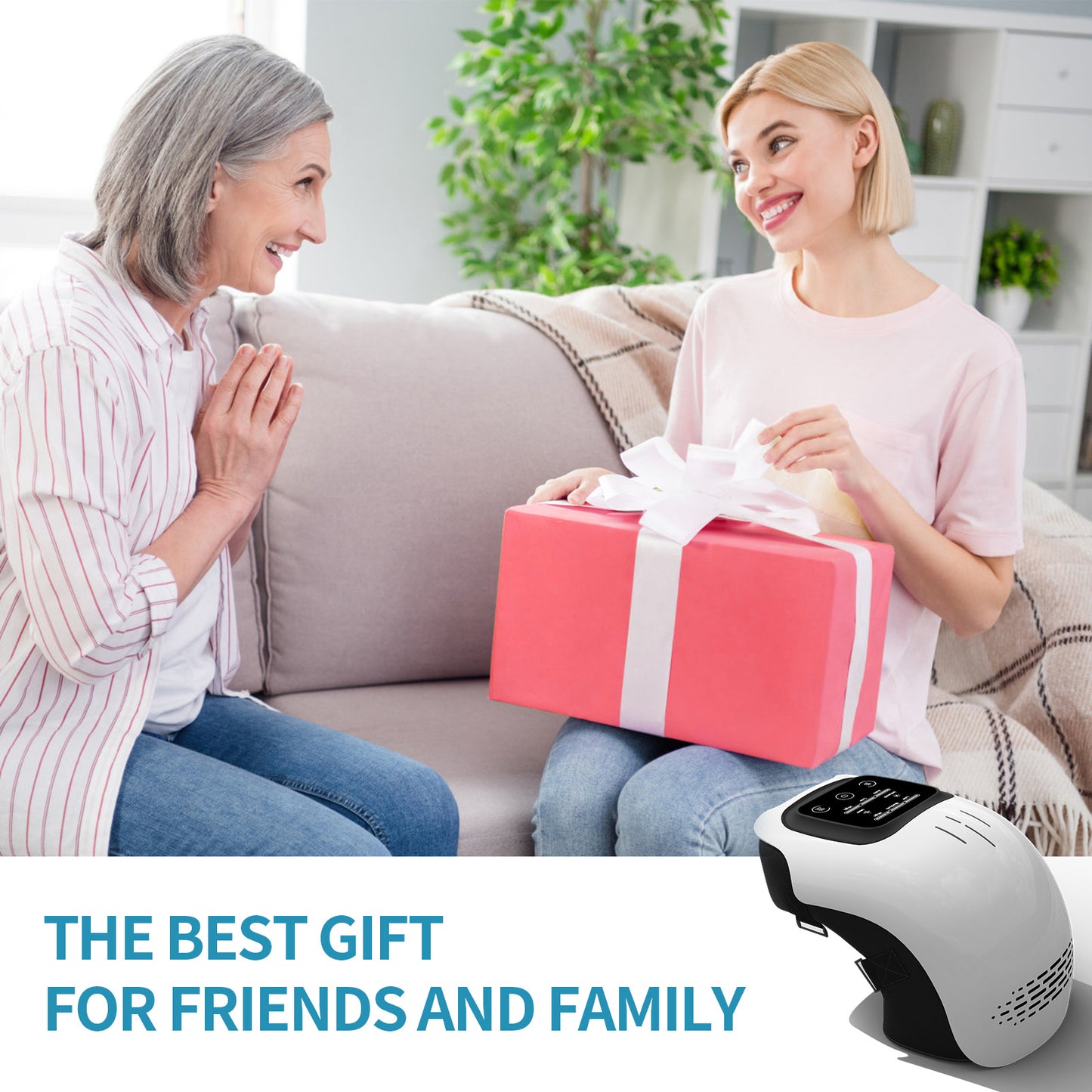 Intelligent Home Use Pain Relief | Electric Kneading and Heating Infrared Laser Vibration Knee Massager - Rechargeable