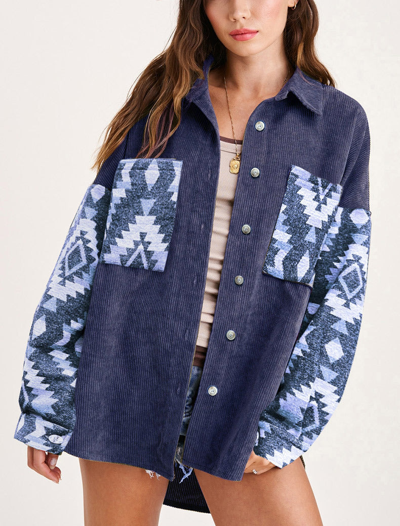 Women's Corduroy Fall Winter Cowboy Coat