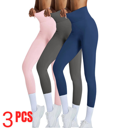 3 PACK Women's High Waisted Seamless Leggings