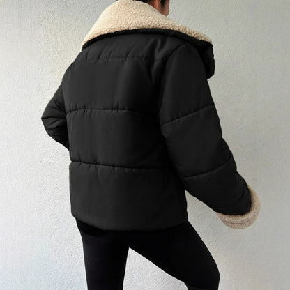 Ladies Belt Fur Collar Cotton Jacket