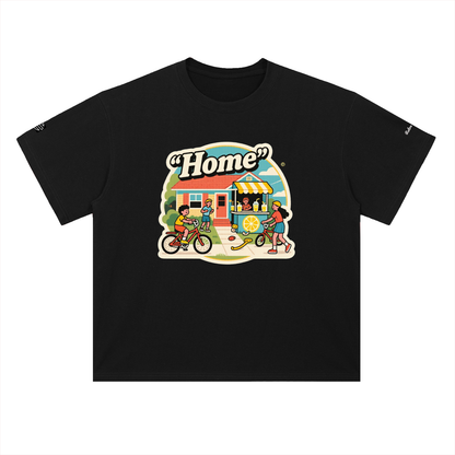 Retro "Home" Heavyweight Drop Shoulder Cotton T-Shirt