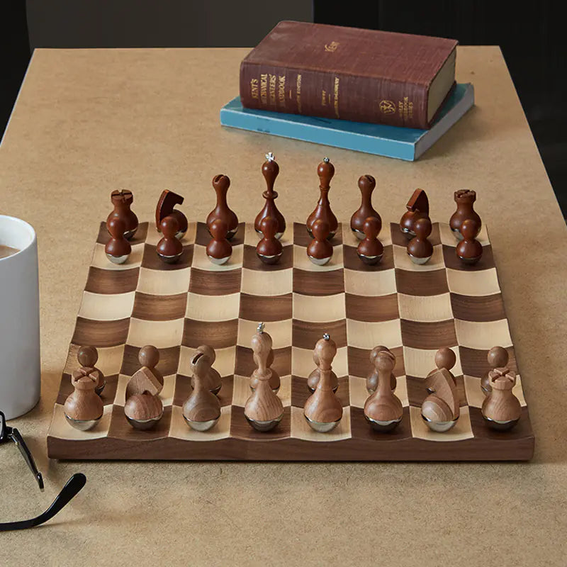 High-End Wooden Creative Chess Set for Home
