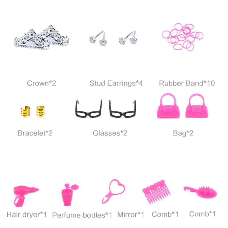 Barbie Dress-Up Accessories Set with 10 Outfits