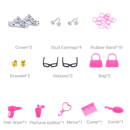Barbie Dress-Up Accessories Set with 10 Outfits