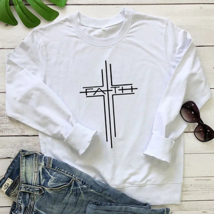 Women's Faith Cross Casual Sweatshirt