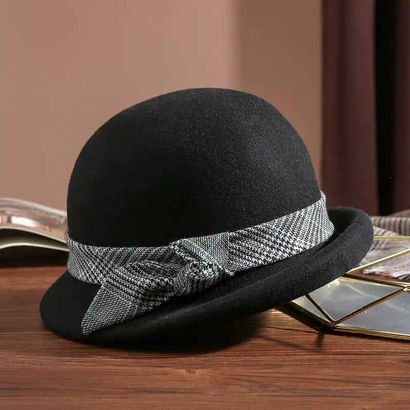 Elegant Retro Woolen Bucket Hat Gift
