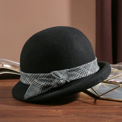 Elegant Retro Woolen Bucket Hat Gift
