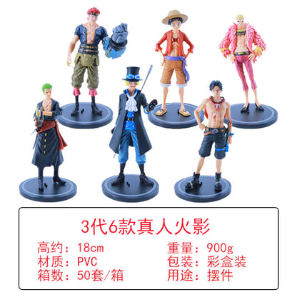 One Piece 6 Character Action Figure Set (18cm Models)