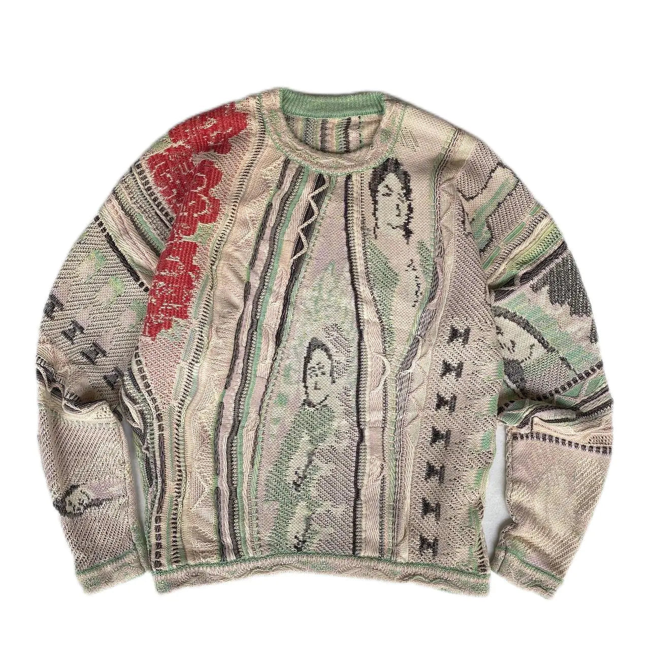 Vintage Knitted Crewneck Pullover Sweater