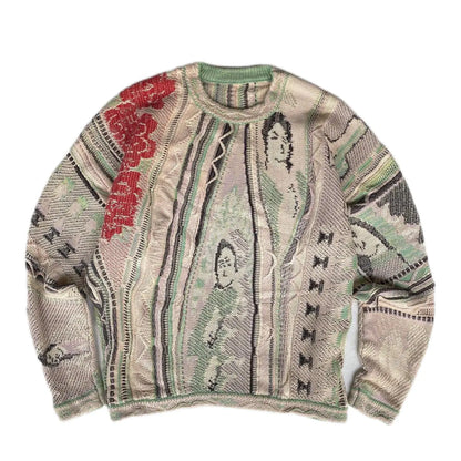 Vintage Knitted Crewneck Pullover Sweater