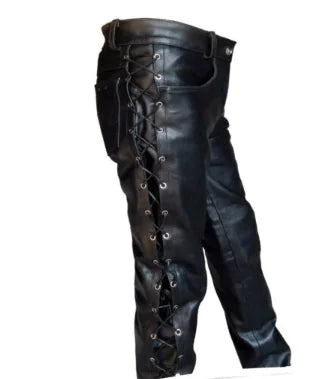 Designer Black Roxed Denim Zip Pants