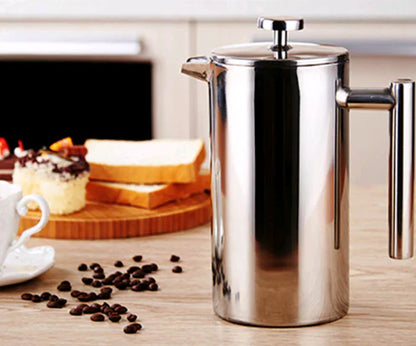 Double-Layer Stainless Steel French Press Coffee Maker