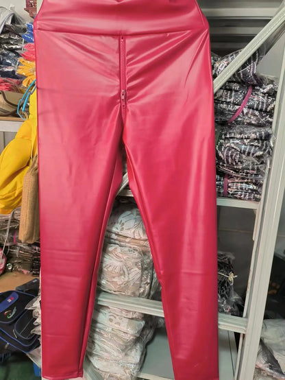 PC Leather Crotch Pants