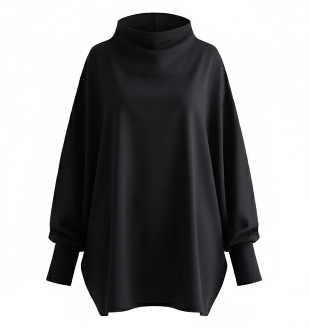 Women’s High-Neck Black Blouse