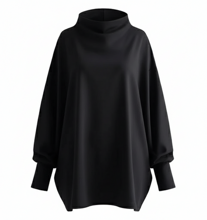 Women’s High-Neck Black Blouse