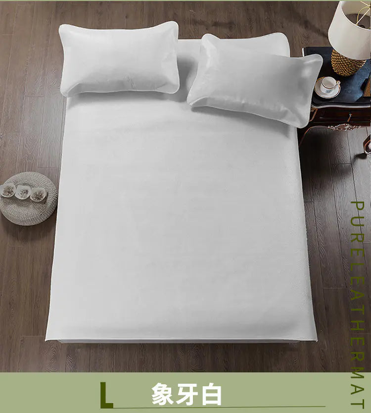 Premium Solid Color Buffalo Leather Mat Set (3 Pieces)