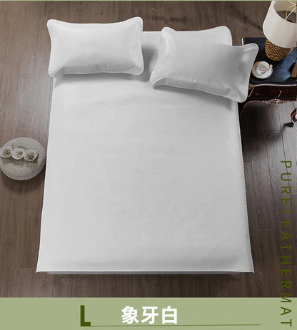 Premium Solid Color Buffalo Leather Mat Set (3 Pieces)