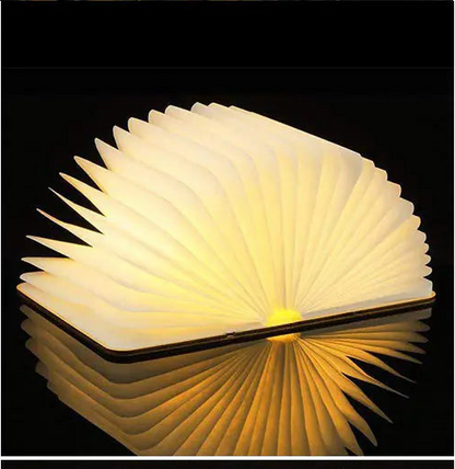 Creative LED Wooden Book Lamp with USB Charging