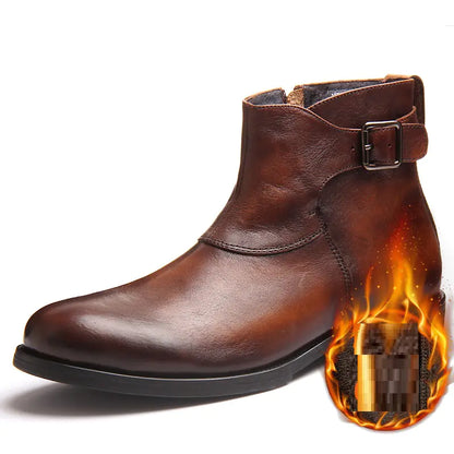 Men's Mid-Cut Genuine Leather Martin Boots