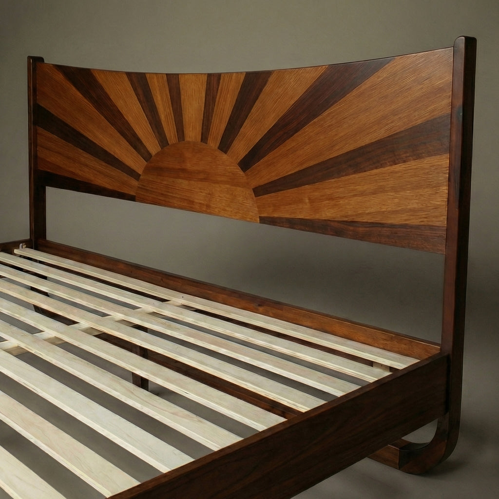 Rorns Sunset Platform Bed Frame With Headboard for Ultimate Bedroom Style