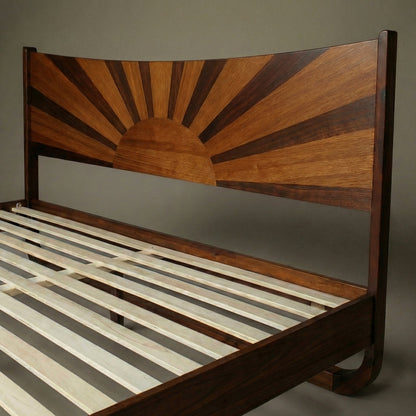 Rorns Sunset Platform Bed Frame With Headboard for Ultimate Bedroom Style