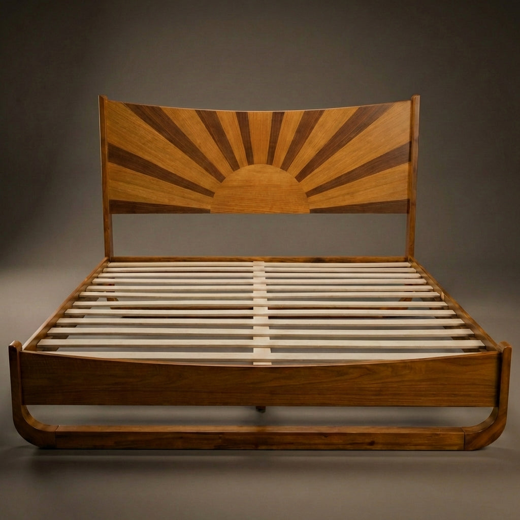 Rorns Sunset Platform Bed Frame With Headboard for Ultimate Bedroom Style