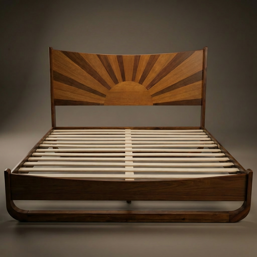 Rorns Sunset Platform Bed Frame With Headboard for Ultimate Bedroom Style