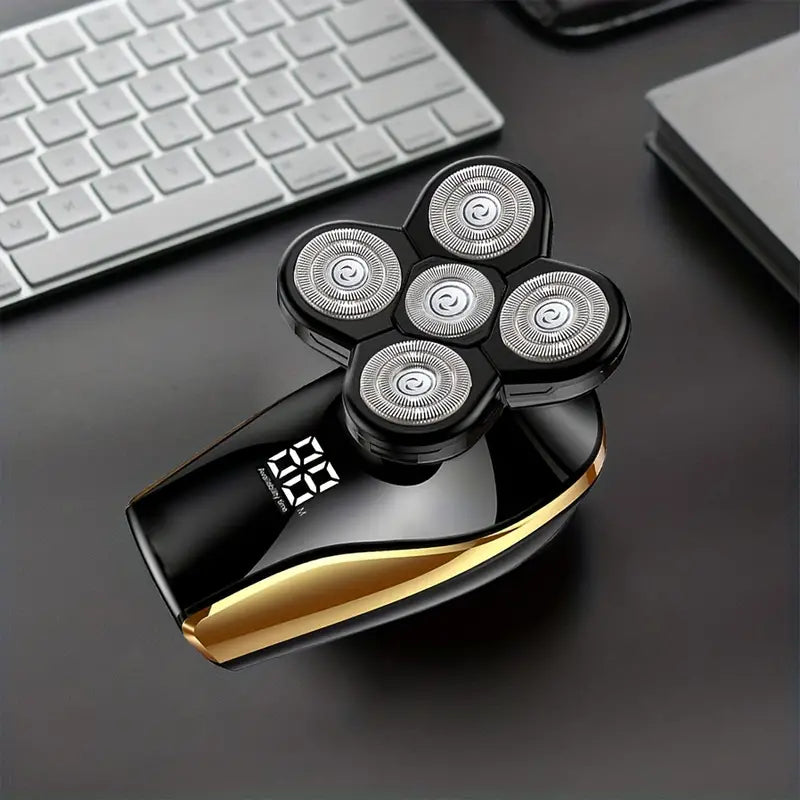 Electric Head Hair Shaver with LED Display and 5 Heads