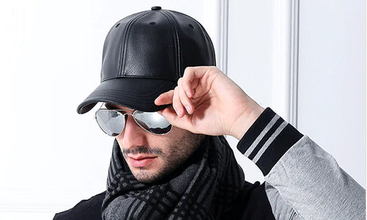 Men's Leather Baseball Cap